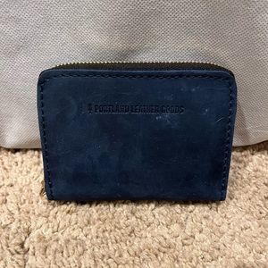 Portland Leather Goods small zip wallet. Deep water